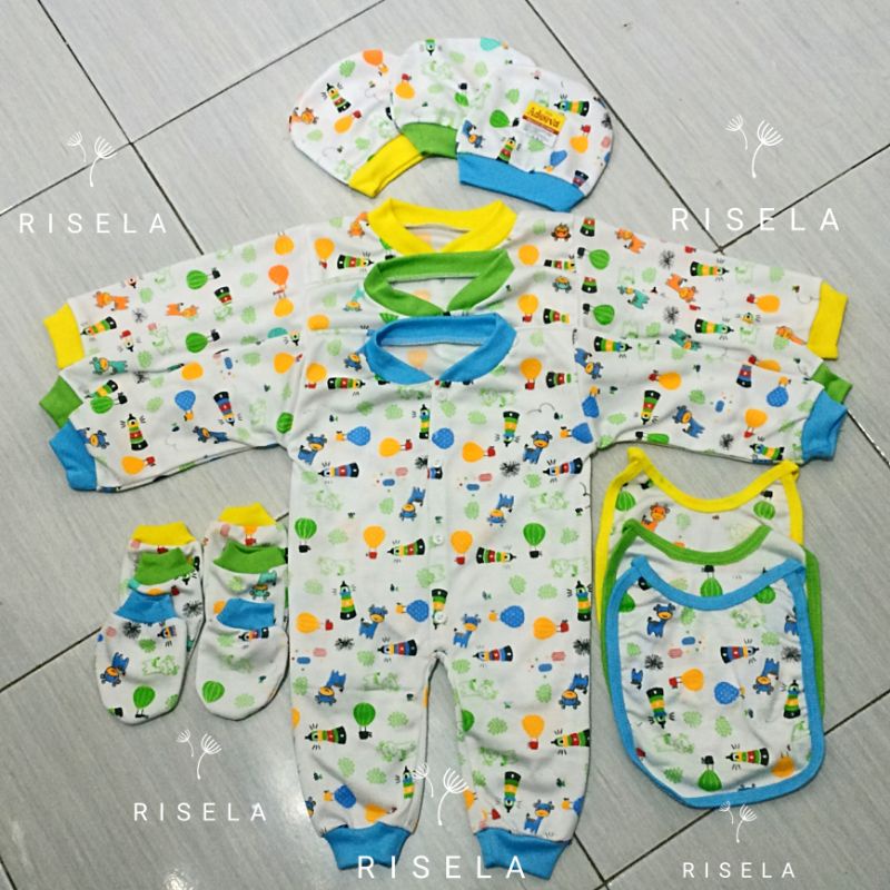 5 IN 1 JUMPER SET BAYI BARU LAHIR LENGKAP  SLABER TOPI dan SARUNG TANGAN SARUNG KAKI/SLEEPSUIT BAYI/1 SET KODOK BAYI