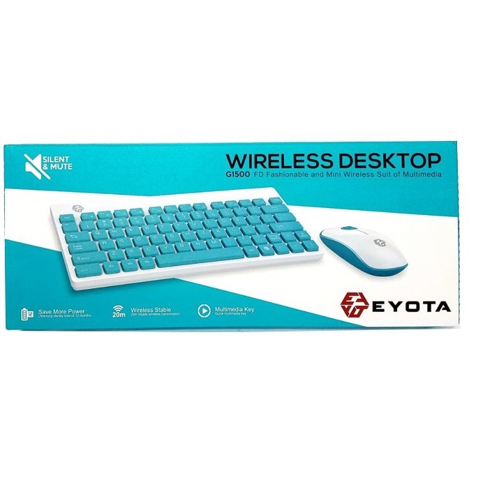 PAKET COMBO WIRELESS KEYBOARD MOUSE EYOTA G1500 SUPER SILENT