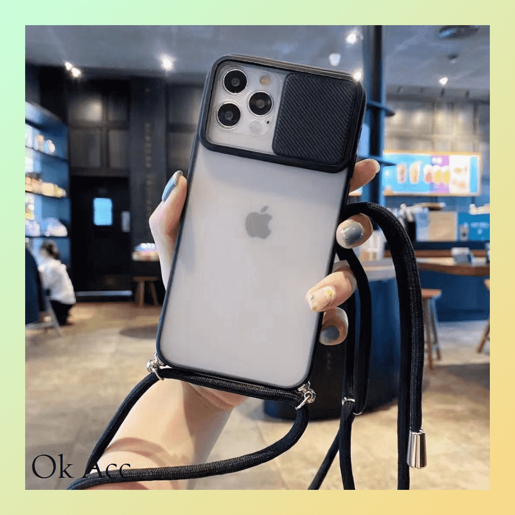 Aero case kover kamera + Tali selempang sling ALL Type Samsung Infinix Iphone Oppo Reno