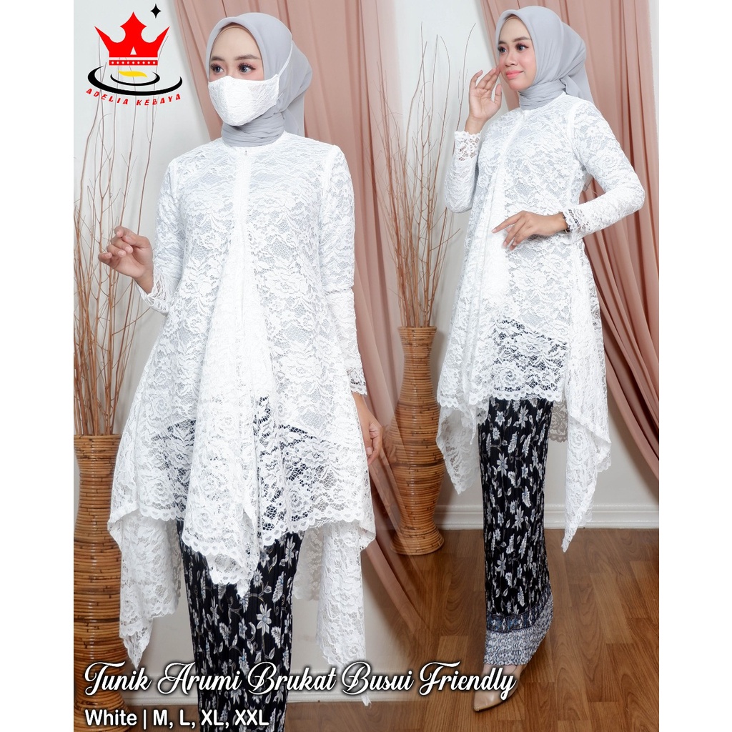 Kebaya tunik ARUMI set kebaya brukat mutiara/kebaya busui/setelan kebaya wisuda/kebaya kartini/murah