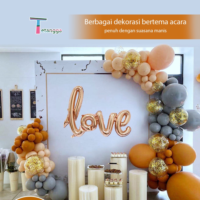 BALON FOIL TULISAN LOVE SAMBUNG MINI / BALON TULISAN LOVE SAMBUNG MINI / BALON LOVE LATIN SAMBUNG MINI