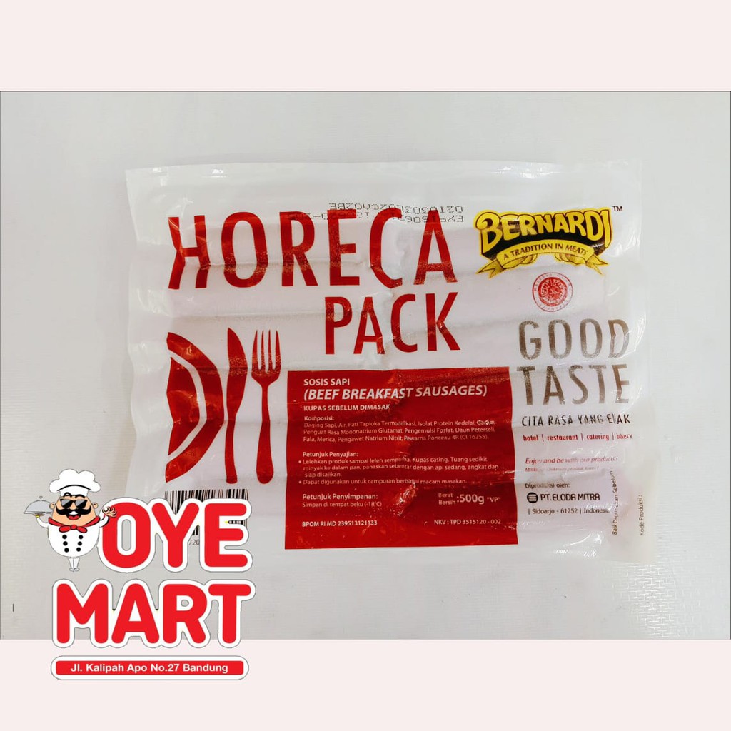 SOSIS BERNARDI BEEF BREAKFAST VP 500GR HORECA