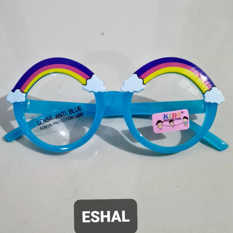 Kacamata Anak Anti Radiasi model Pelangi / Rainbow sunglasses anak perempuan keren-Biru