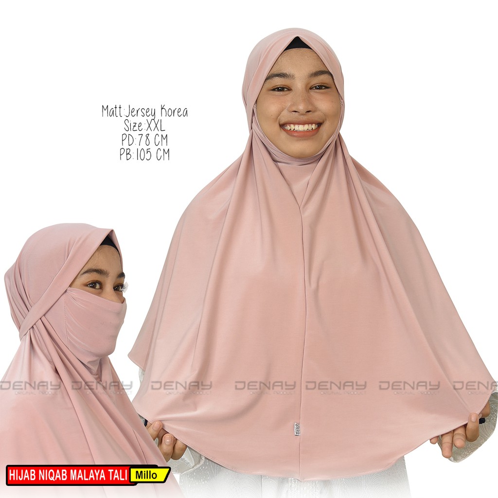 TOKODENAY - HIJAB MASKER - NIQAB MALAYA 2IN1 - BAHAN JERSEY - JILBAB WANITA MUSLIMAH - BEST SELLER