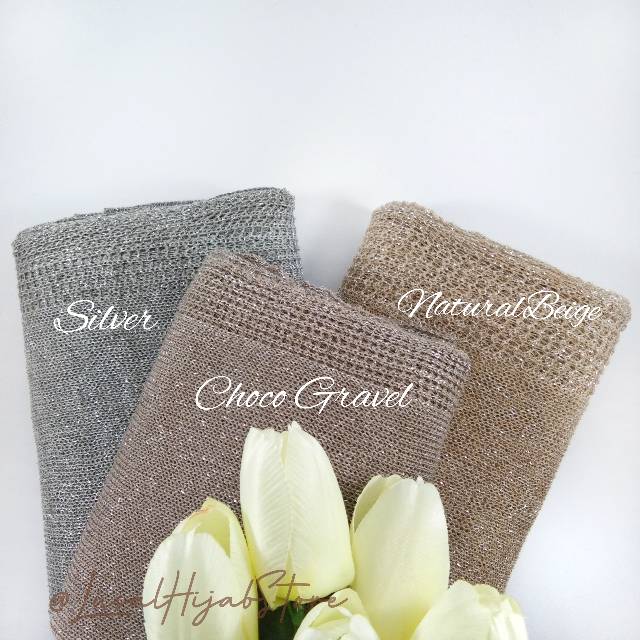 Pashmina Rajut Glitter / Hijab Pengantin