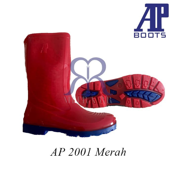 AP Boots 2001 / 2013 Biru Merah Sepatu Boot Anak Sekolah Tanggung Outbound Unisex Kids