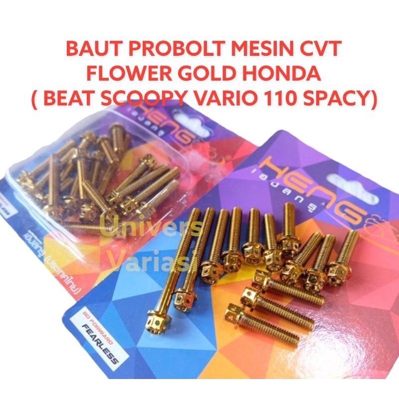 BAUT PROBOLT MESIN CVT HONDA GOLD HENG FLOWER BEAT SCOOPY CLICK 110 BAUT BAK MESIN CVT HONDA BEAT FI