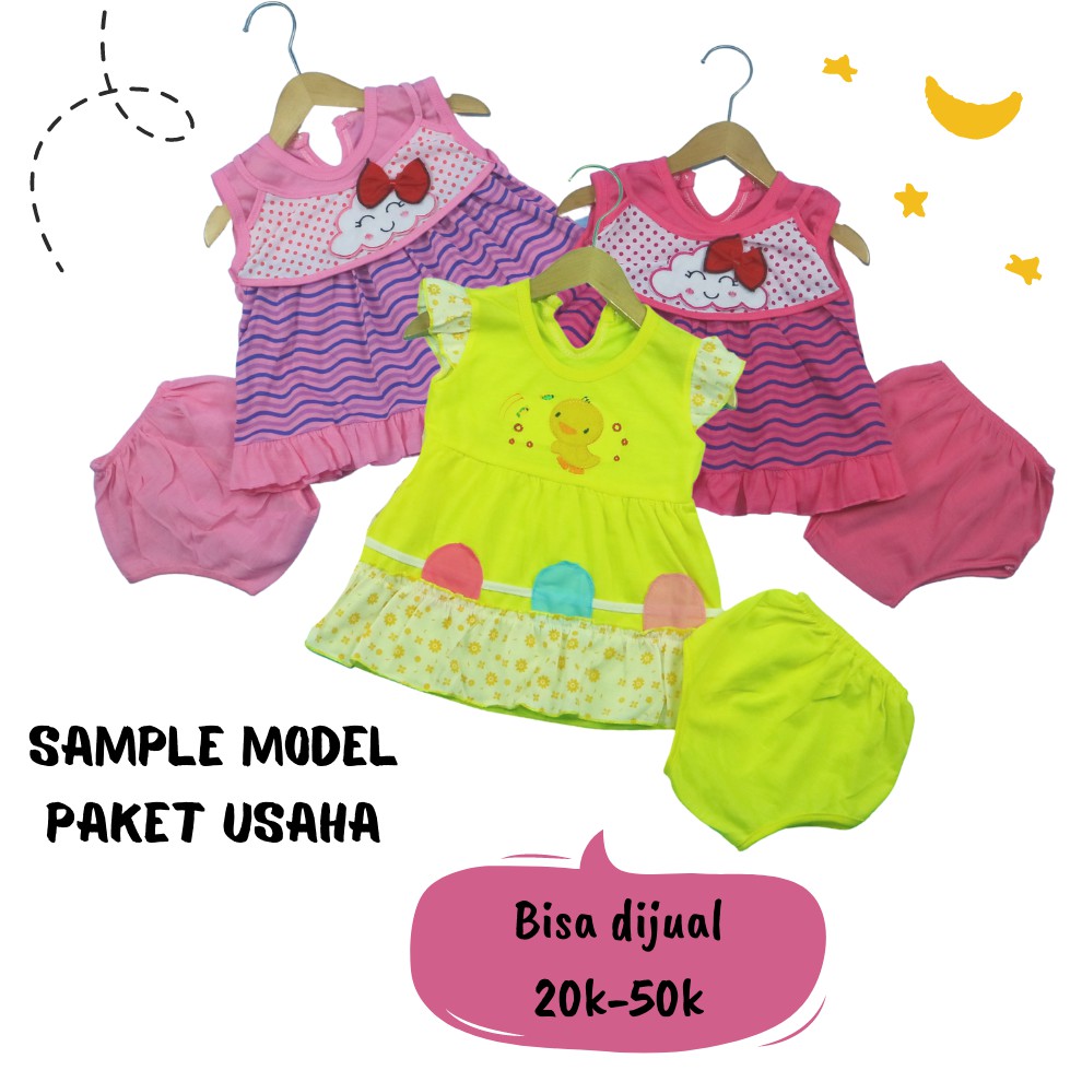 PAKET USAHA - ISI 27 PCS - Bayi Perempuan - Baju Anak Cewek Grosir Legging Bayi Dress Murah Reseller