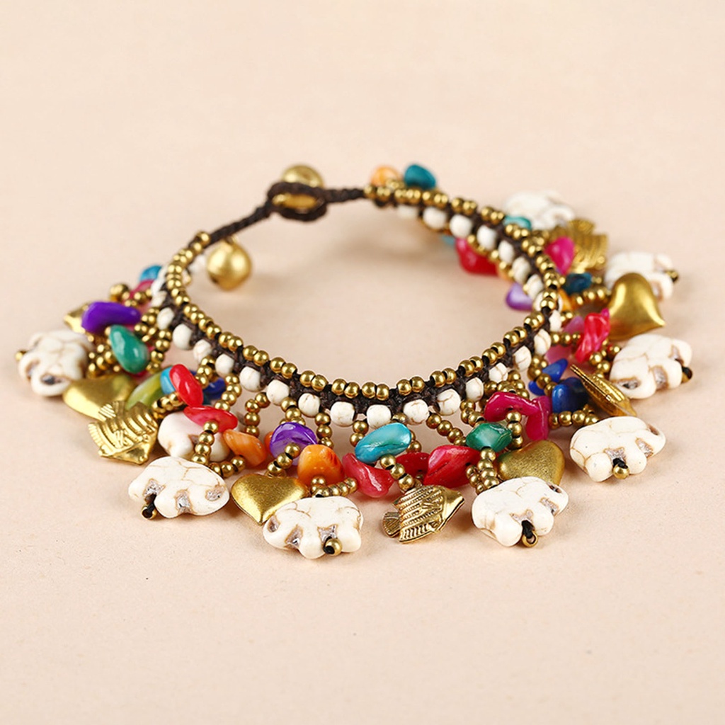 Hu Hu Hu Hu Hu Alat Bantu Pasang Kacamata♡ Gelang Rantai Manik-Manik Handmade Warna-Warni Gaya Bohemian Untuk Wanita