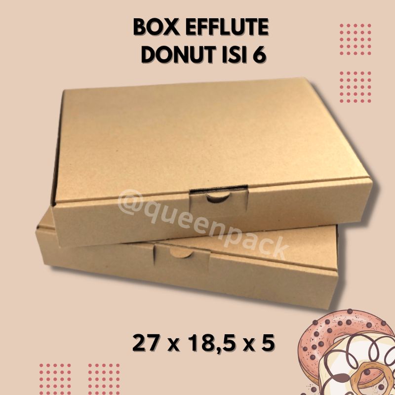 BOX EFFLUTE DONAT ISI 6 | KARDUS DONAT ISI 6 POLOS | KARDUS DONAT POLOS | KARDUS DONAT TEBAL | KARDU