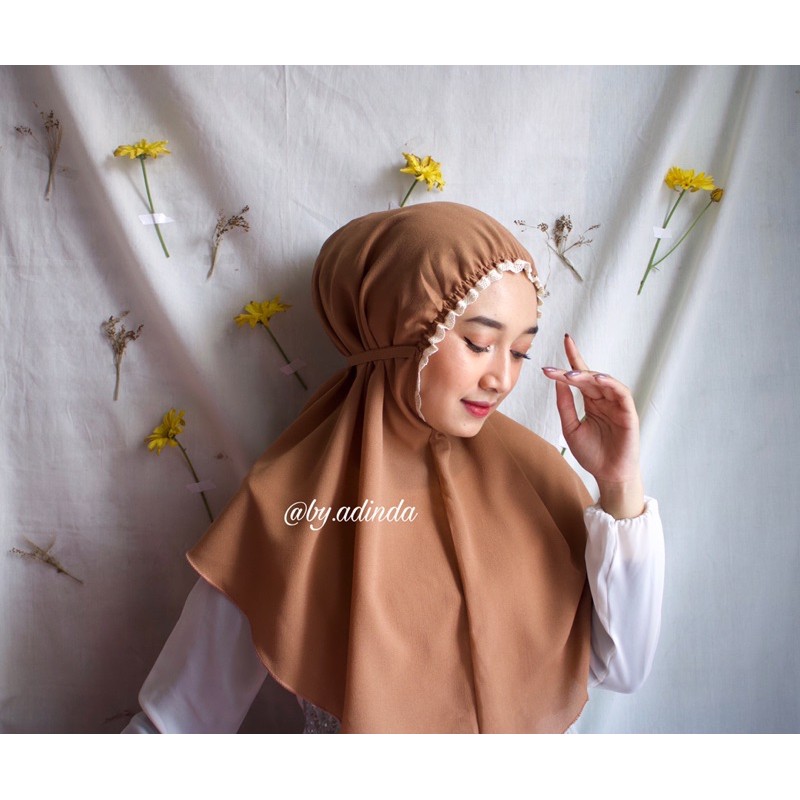 BERGO DAISY KERUT RENDA TALI PREMIUM NON PET DIAMOND HIJAB JILBAB INSTANT maryam