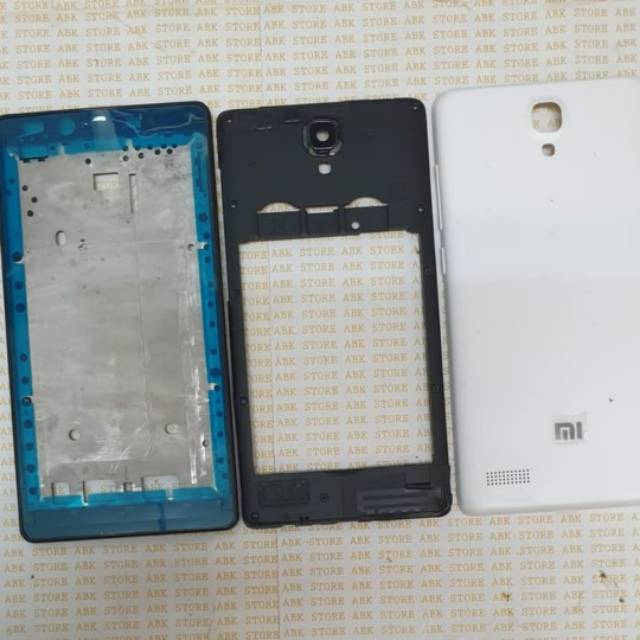 Back Casing Kesing Housing Xiaomi Redmi Note 1 3G + Frame LCD Tulang Bezel Fullset