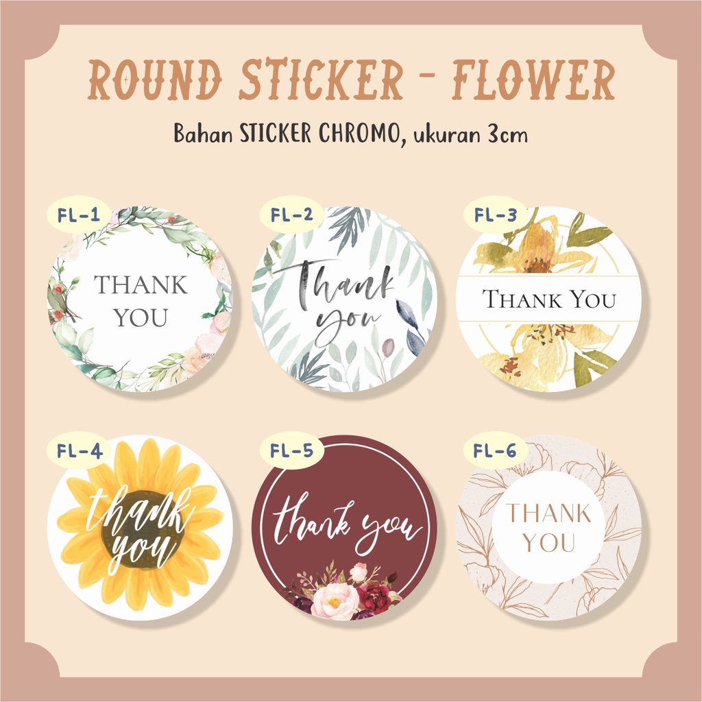 

100PCS STIKER BULAT 3CM THANK YOU | STIKER HAMPERS | LABEL BOX OLSHOP | LABEL SOUVENIR | ROUND STICKER