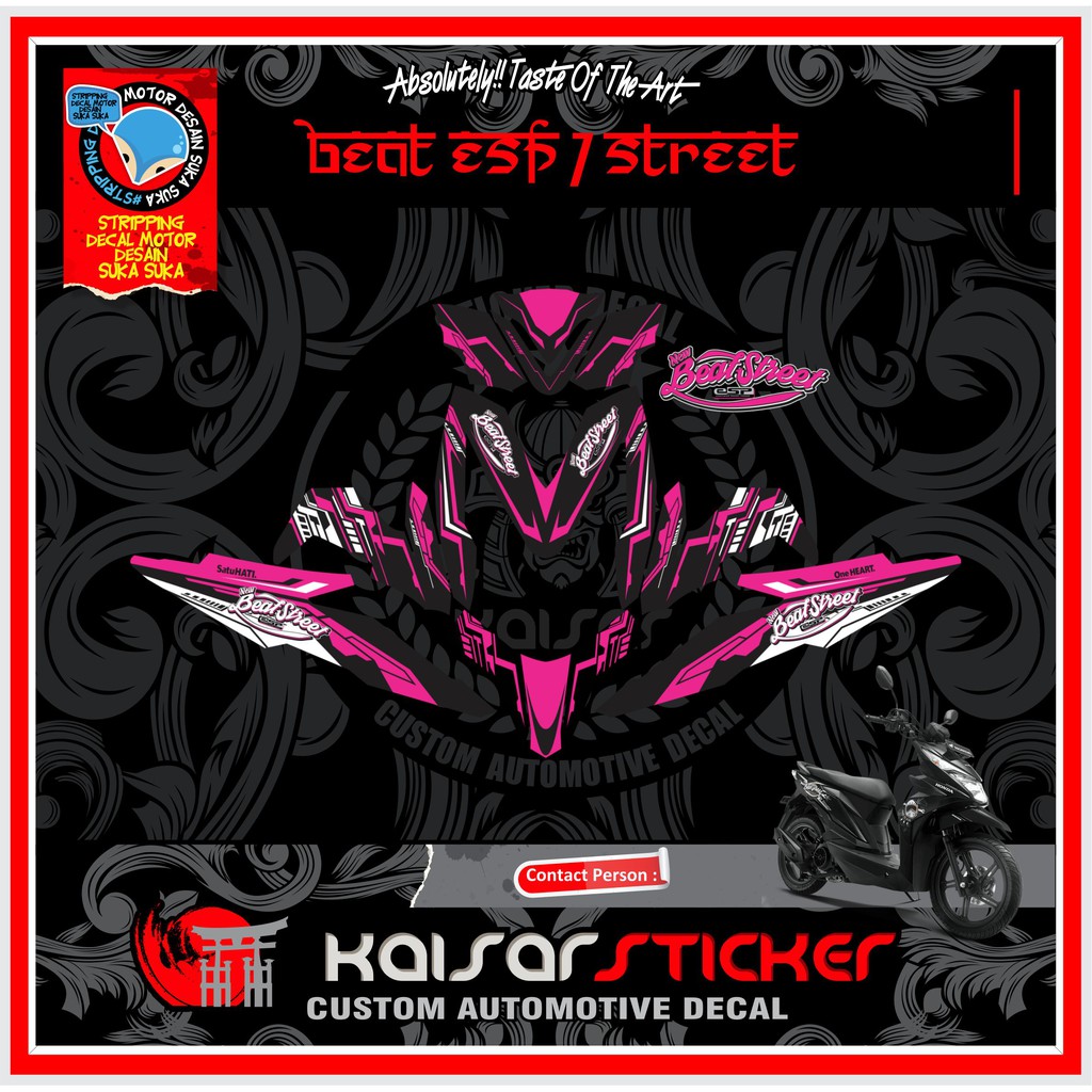 sticker decal motor full body stiker honda all new beat esp - street Pink Strett