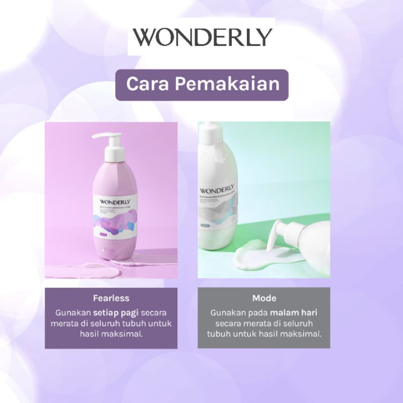 Wonderly Fearless Ungu Brightening Serum Body Lotion Tubuh 300 ml terinspirasi Wangi Mewah parfum dunia Perawatan Kecantikan Badan