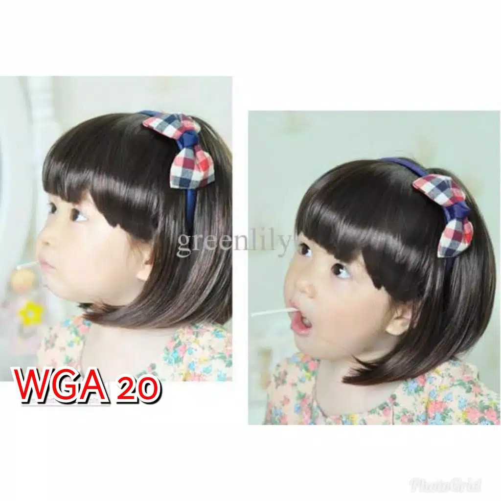 WIG RAMBUT PALSU ANAK MODEL BOB PENDEK WARNA HITAM NO 20 Ds kids wear