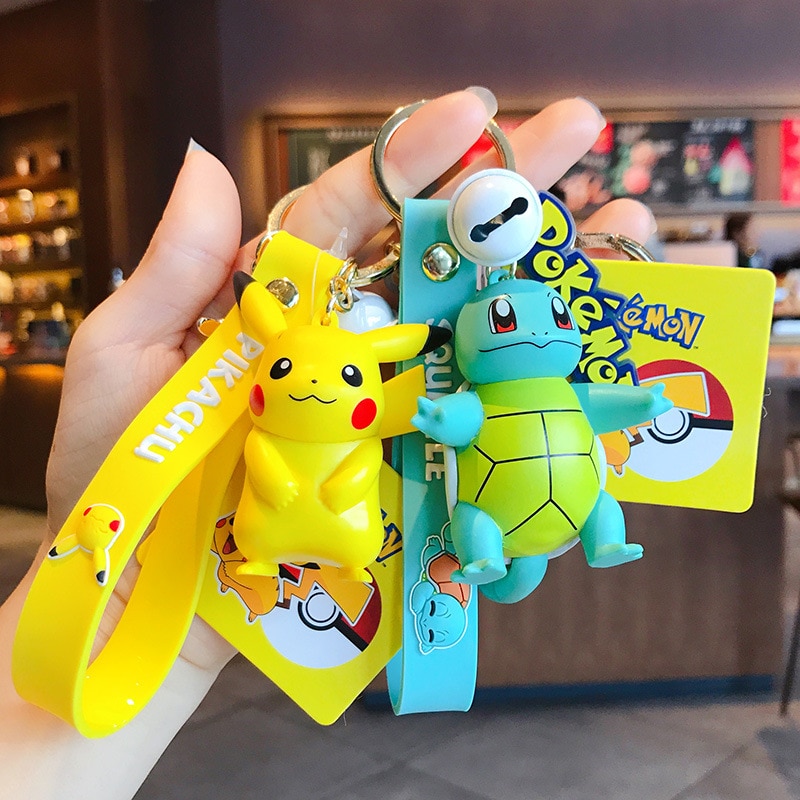 [Ready Stock] Pokemon Action Figure Pikachu Gantungan Kunci Pokémon Keychain Squirtle Psyduck Keychain Model Gantungan Kunci Mobil