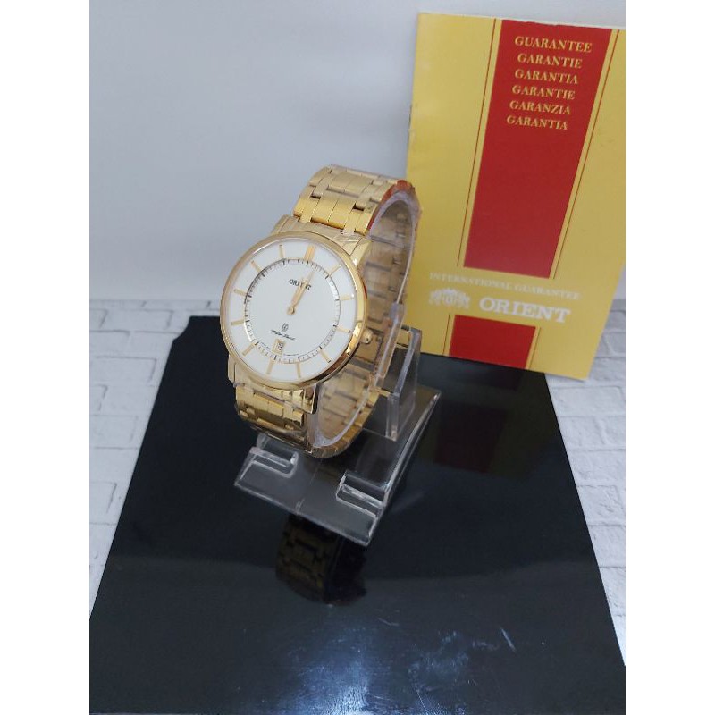 Obrall Jam Tangan Pria Cowo orient original rantai gold emas tipis Anti air stainless steel