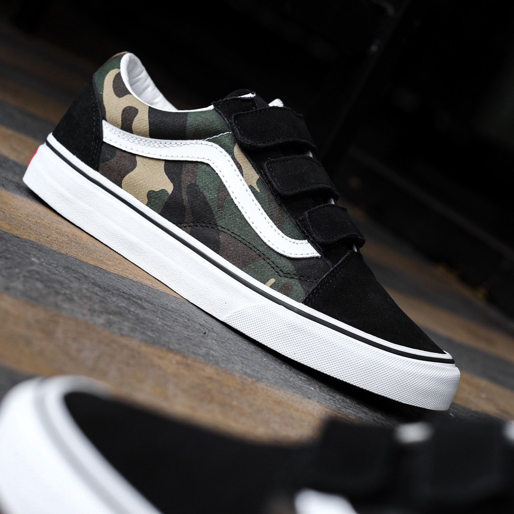 VANS OLDSKOOL VELCR0 WOODLAND CAMO CLASSIC ORIGINAL 100%