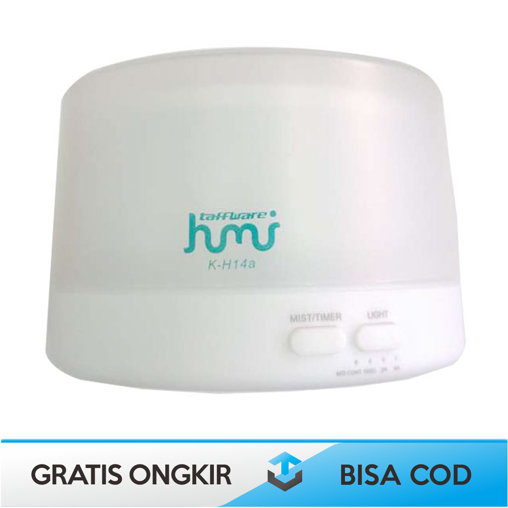 HUMIDIFIER AROMATHERAPHY LED 7 COLOR 500 ML ORIGINAL TAFFWARE HUMI H14A DENGAN REMOTE CONTROL