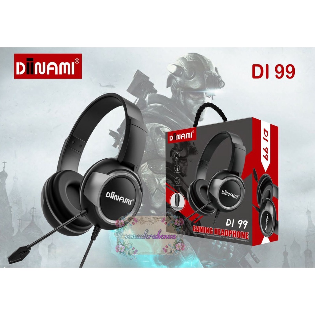 Headset Gaming Headphone Gaming DIINAMI DI99 SUPER EXTRA BASS GAMER WEAPON SUPER BUTTUN GARANSI 1BULAN SB3438