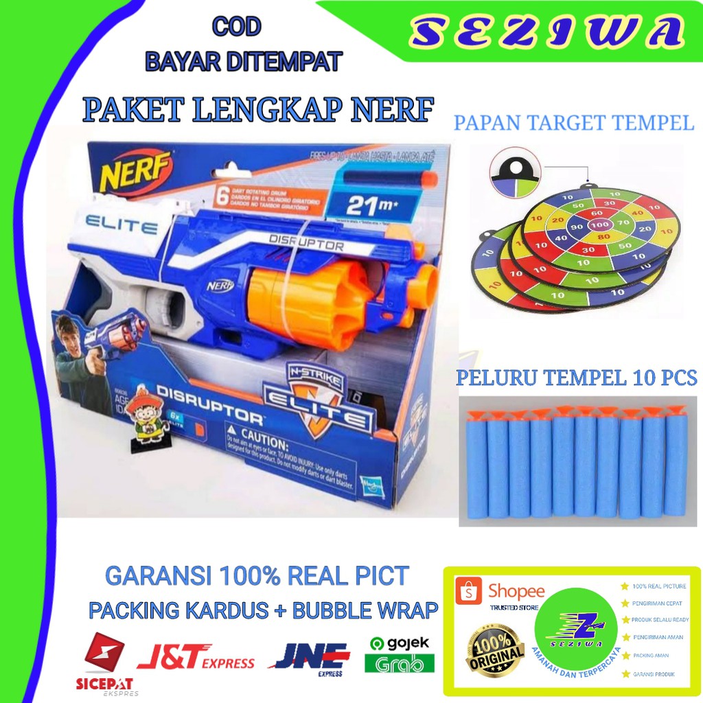 Nerf Disruptor Nstrike Tembakan Mainan Softgun Paket Lengkap