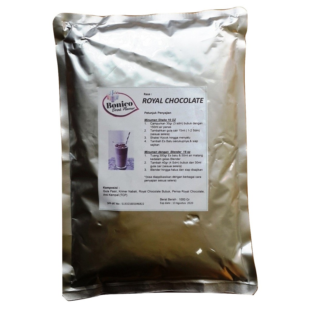 

BONICO ROYAL CHOCOLATE powder 1kg Bubuk minuman COKLAT drink flavor powder ice blend milk shake