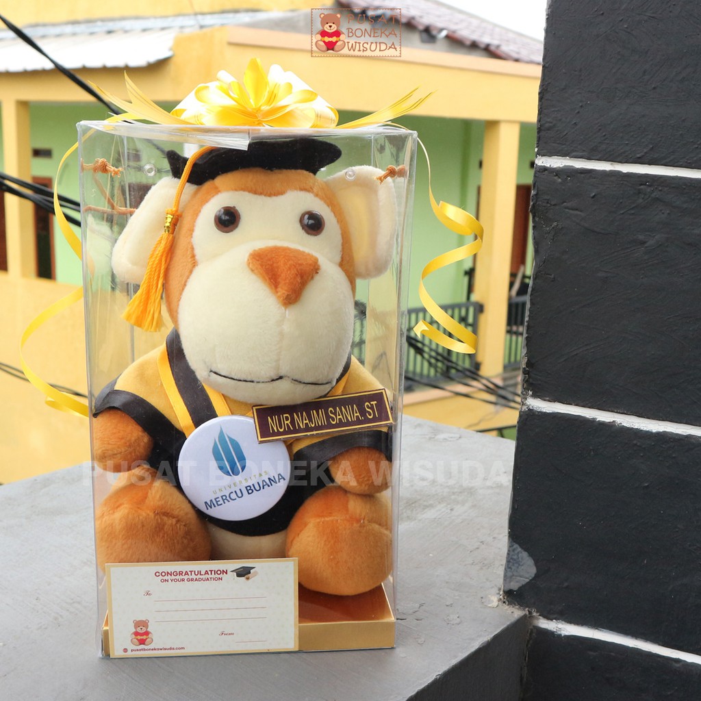 Boneka Wisuda Monkey Monyet Kera Murah Graduation Kado Wisuda Boneka Hadiah Souvenir Cowok Mika Gede