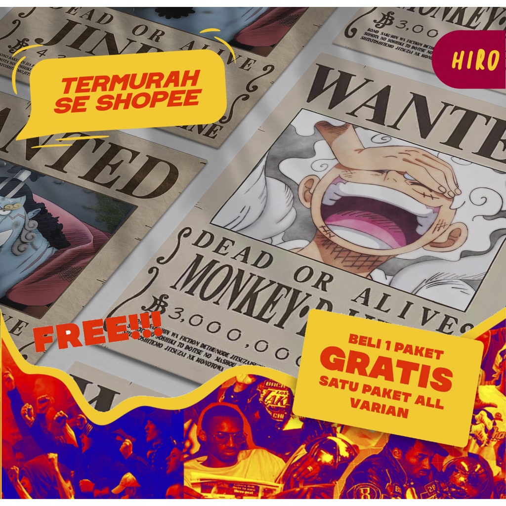 Jual [ISI 24 PCS] Buy 1 Get 1 Free Poster Anime One Piece Update