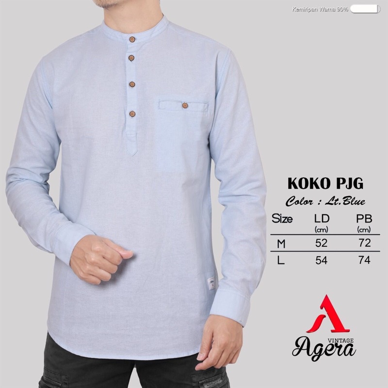 koko tangan panjang kerah shanghai/kemko/kurta dan kemeja original agera vintage