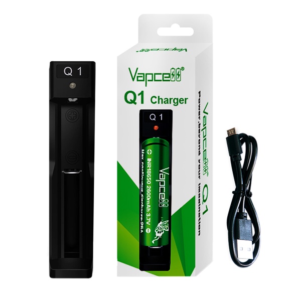 Vapecell Q1 Charger 1 Slot [ vape / vapor / rokok elektrik ]