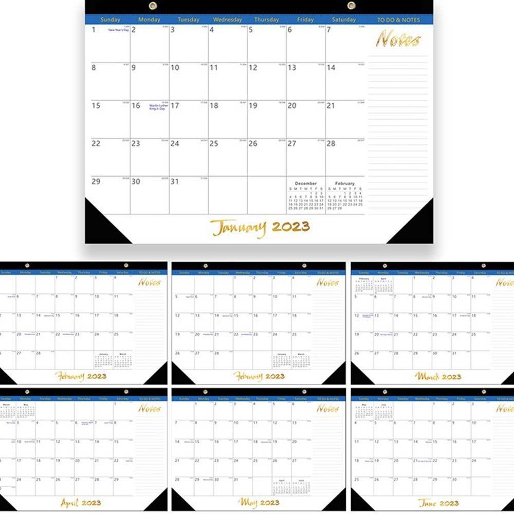 [Elegan] Kalender Inggris Tahunan Besar Perlengkapan Kantor Daily Planner Dekorasi Rumah Agenda Organizer Kalender2023