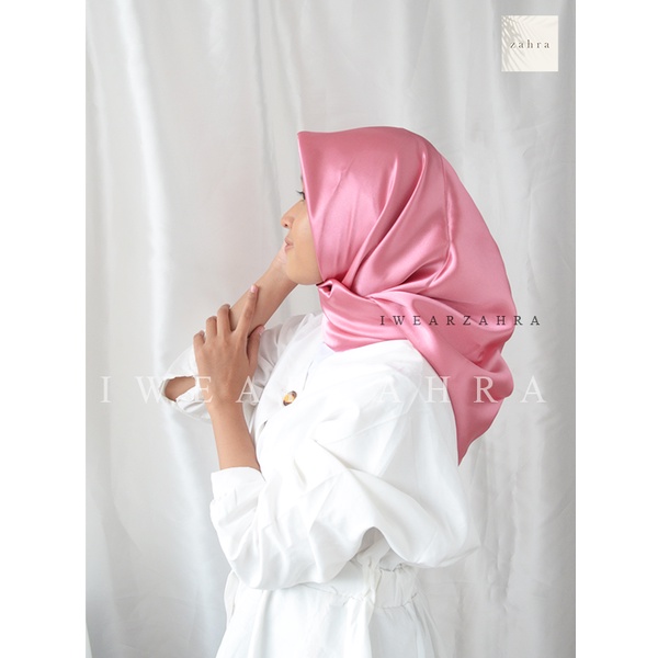 HIJAB SATIN PREMIUM [ PART 2 ] - Segiempat Polos Satin Premium Mengkilap Square Nyaman Murah