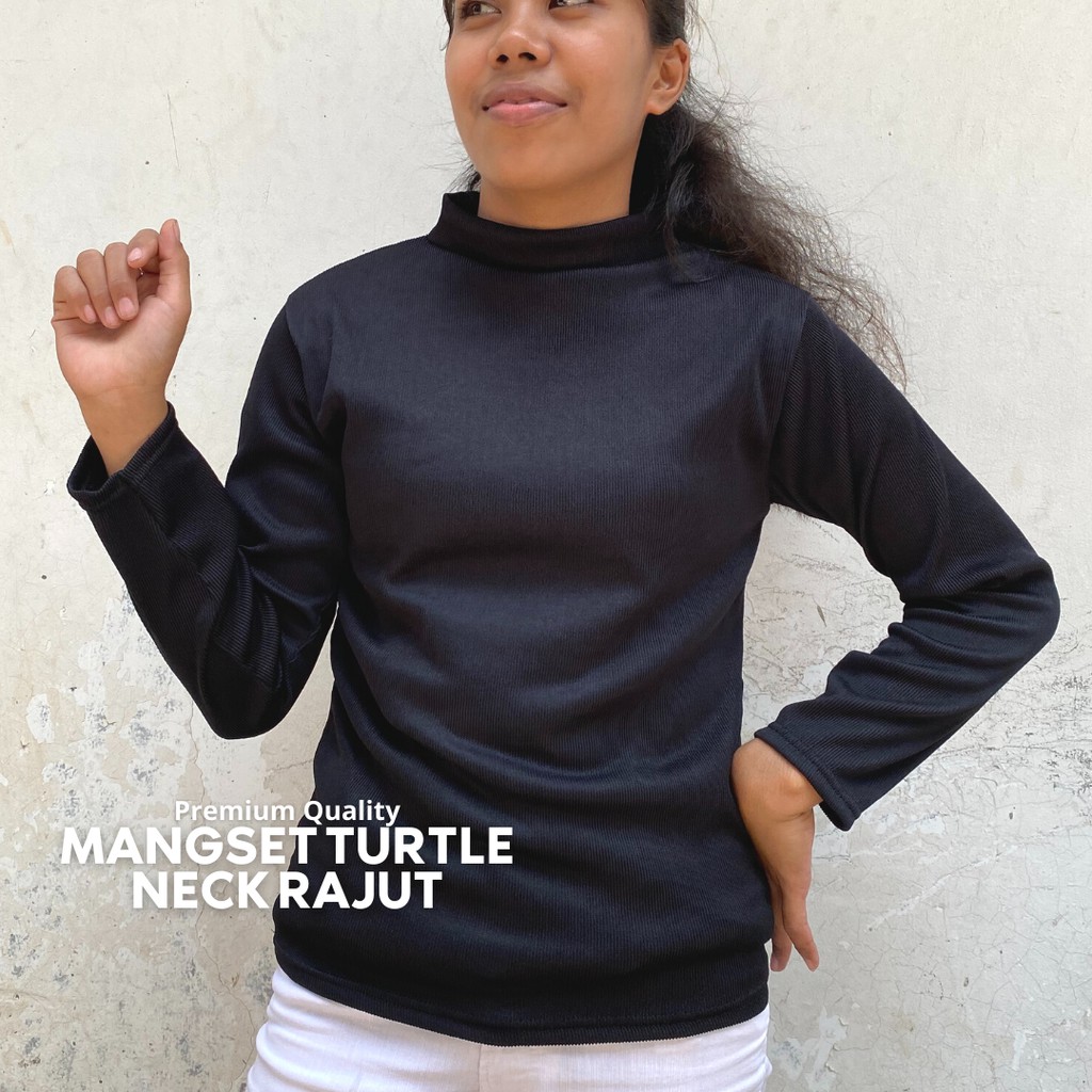 MANSET TURTLE NECK RAJUT POLOS WANITA / MANSET MUSLIMAH-NON MUSLIMAH / MANSET POLOS