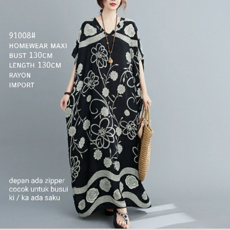 MDLV ~ 91008# Homewear Maxi Dress Daster Maxi Dress Bigsize Dress Oversize Fashion Import