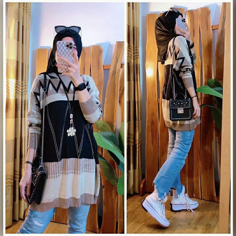 Tribal Rajut Jumbo, TUNIK RAJUT JUMBO SUPER CANTIK FIT XXXXL LD 140-160 BAHAN RAJUT PREMIUM TERJUMBO TERMURAH OOTD