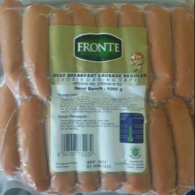 

Sosis Fronte beef breakfast berat 1kg isi 50 pcs