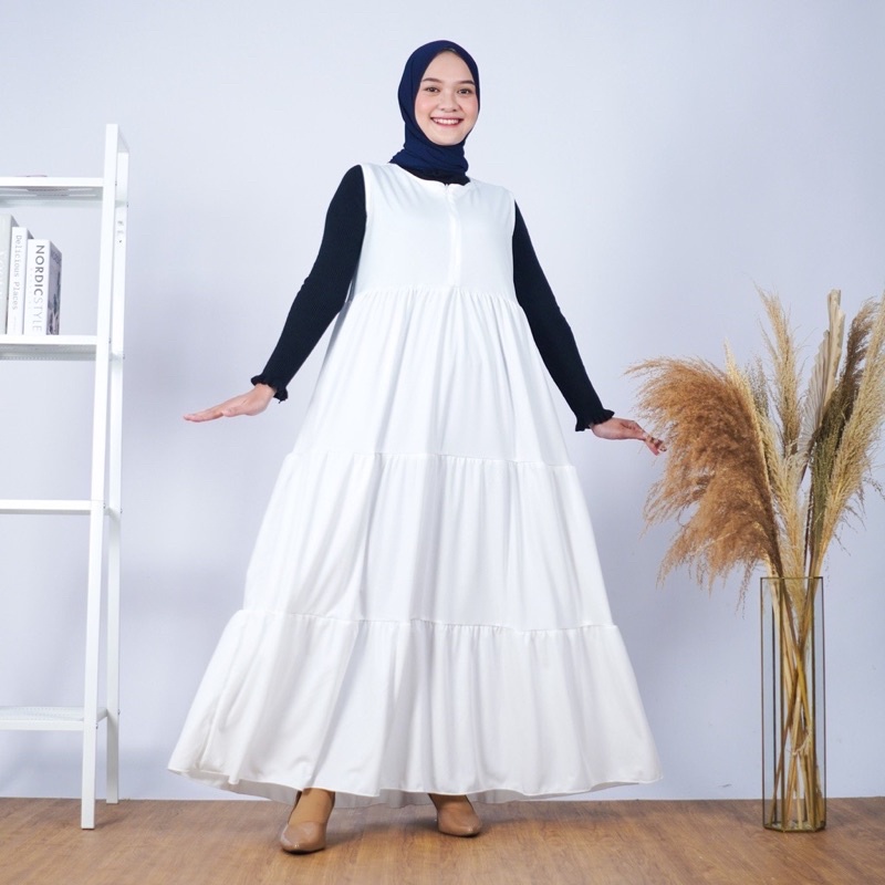 Inner Dress Tanpa Lengan Rayon Inner Dress Rempel