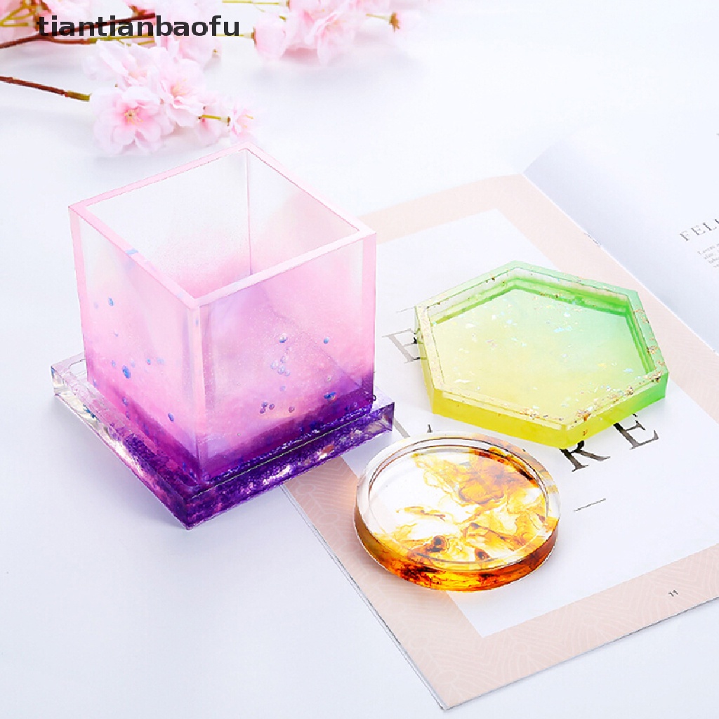 [tiantianbaofu] Coaster Resin Silicone Cup Mat Pad Mold Jewelry Making Epoxy Mould Tool Craft Boutique