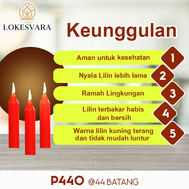 Lilin Sembahyang Parafin Sukhavati P440 Merah