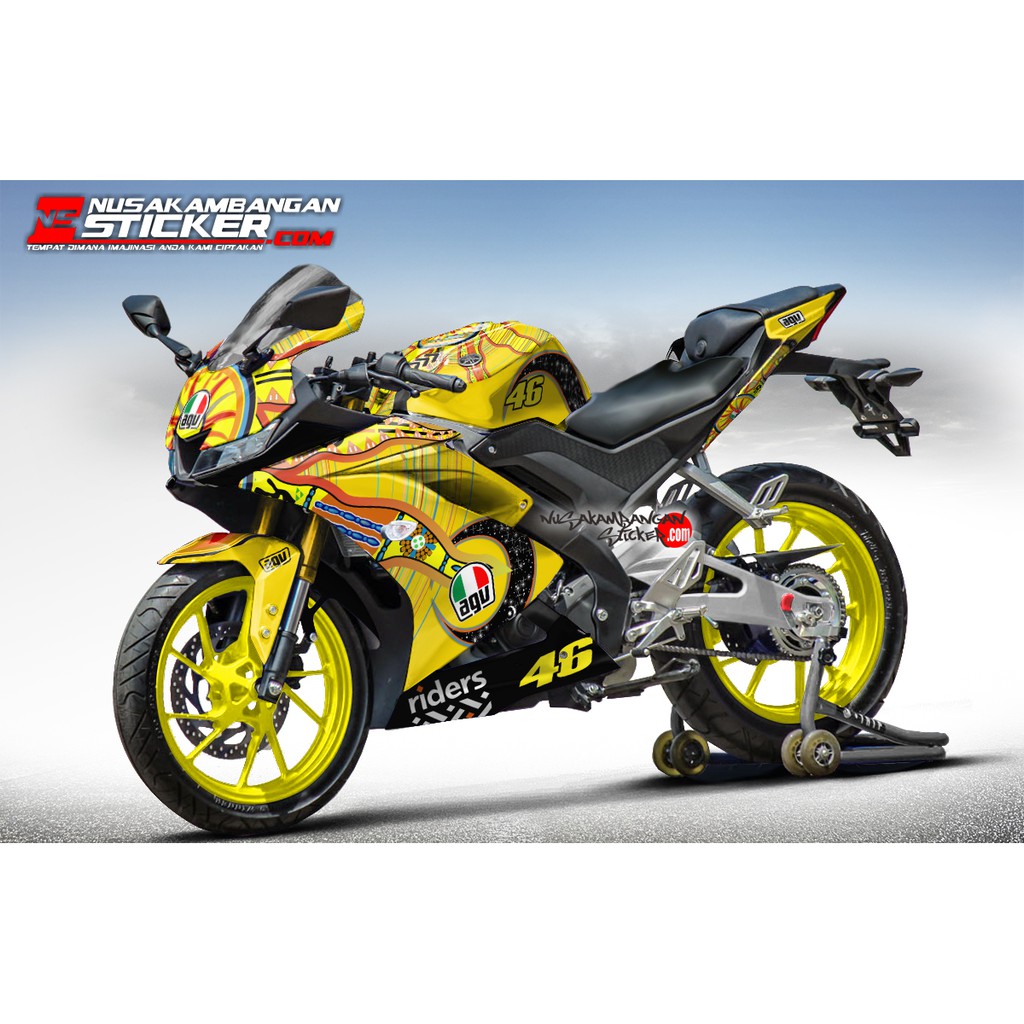 Decal Stiker R15 V3 VVA 155 - Continent kuning Sticker Full Body