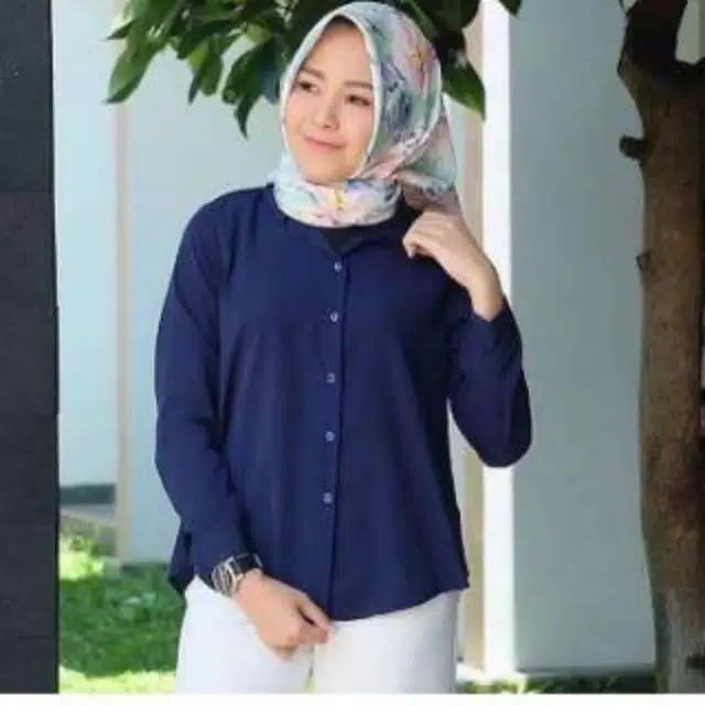 BLOUSE WANITA SIMPLE BASIC KEMEJA POLOS