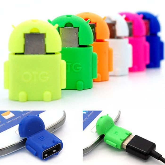 OTG ROBOT MINI MICRO USB TO USB ADAPTER CONVERTER - 1 Pcs WARNA ACAK