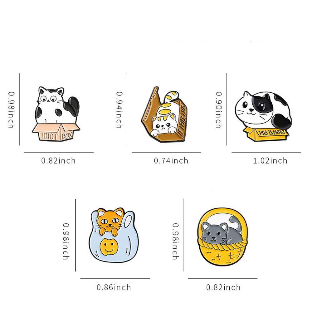 Mxbeauty Bros Kucing Trendi Hadiah Untuk Wanita Pria Perhiasan Aksesoris Kerah Bros Kartun Lencana Pin Enamel Pin