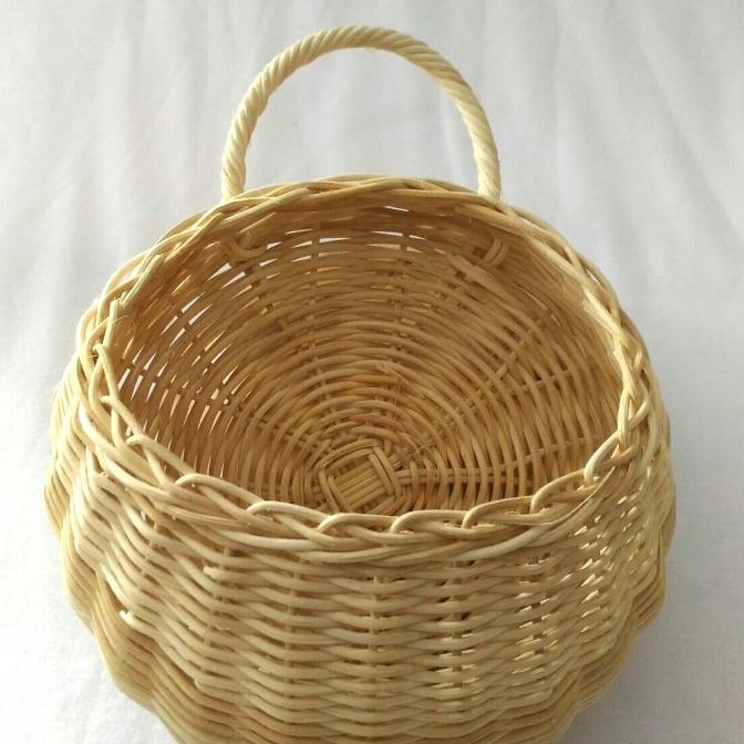 ] Keranjang Rotan Kecil Hias Gantung