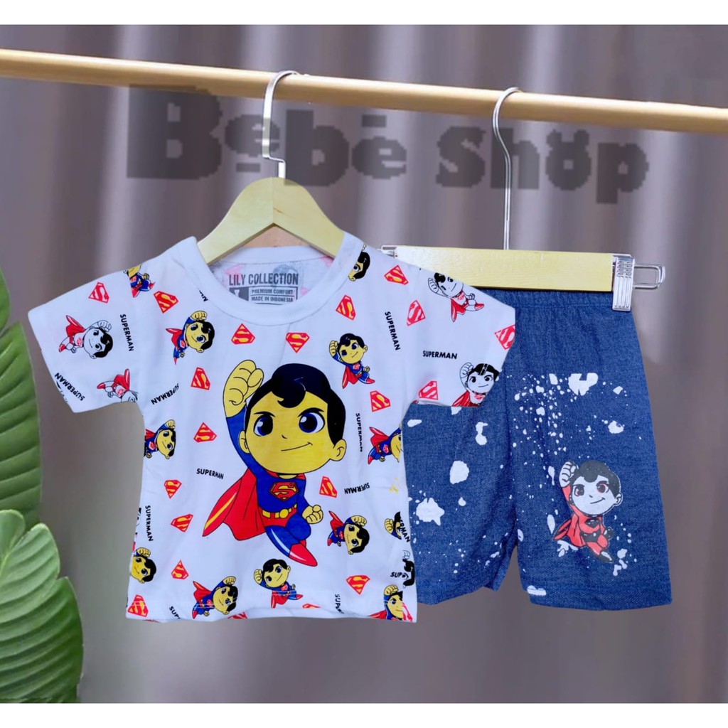 Setelan Baju Anak Bayi Murah Karakter Superman