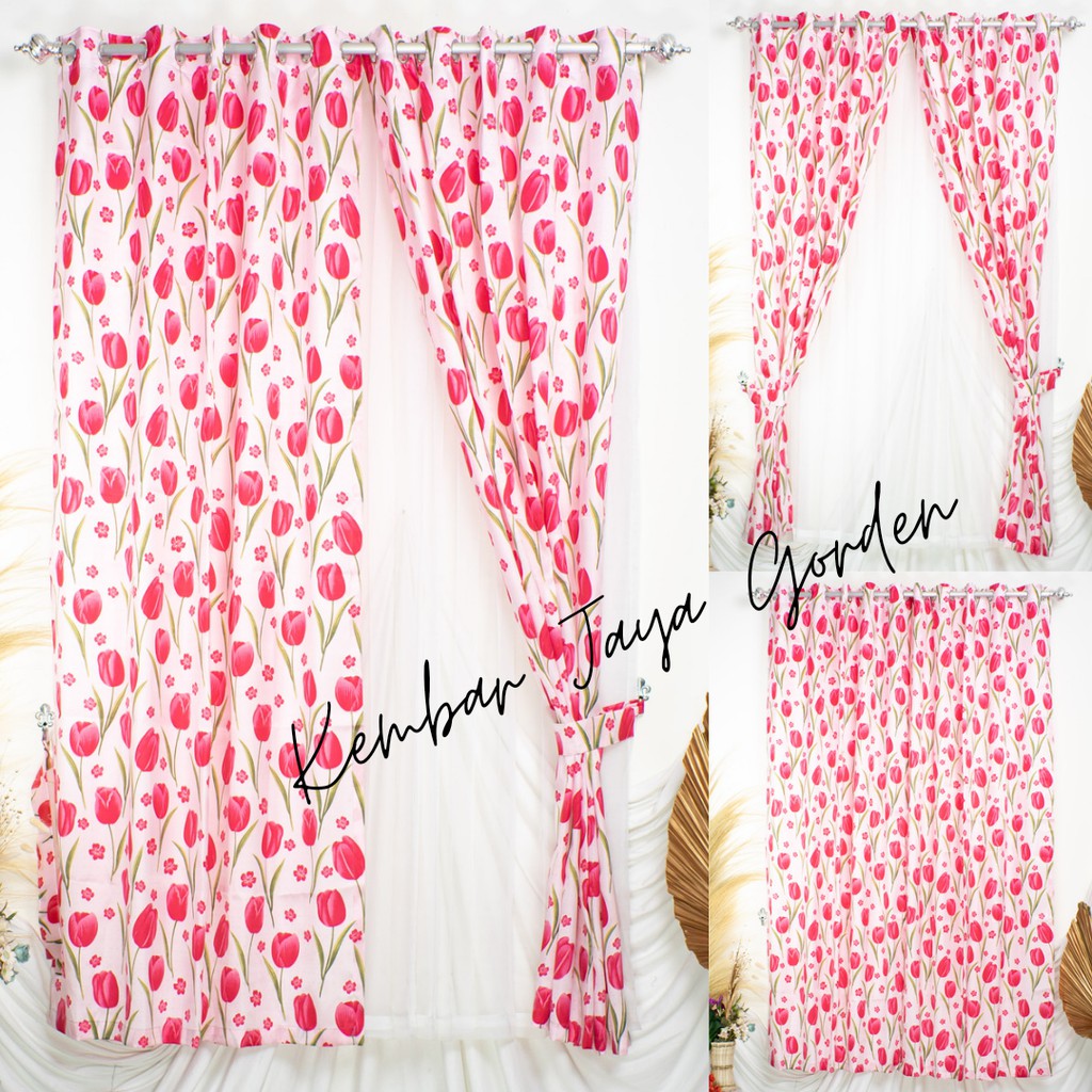 Gorden Jendela Motif, Gorden Jendela Motif Bunga, Gorden Jendela Motif Bunga Tulip, Gorden Jendela M