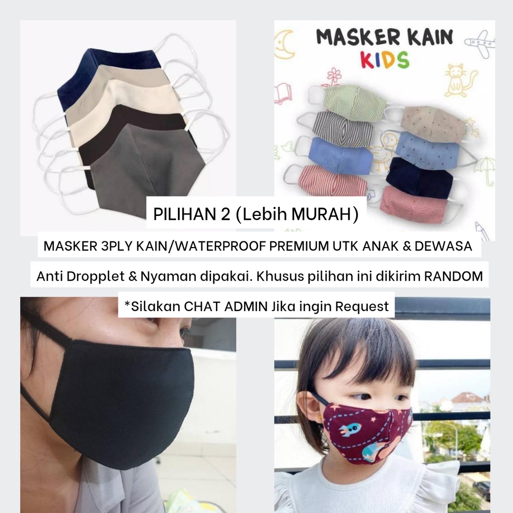 Soulleha Masker 3D Waterproof 3Ply Premium Fabric Dewasa dan/atau Anak