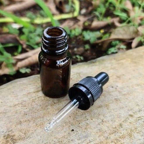 Botol Pipet Kaca 10ml Coklat TEBAL Ring SEGEL