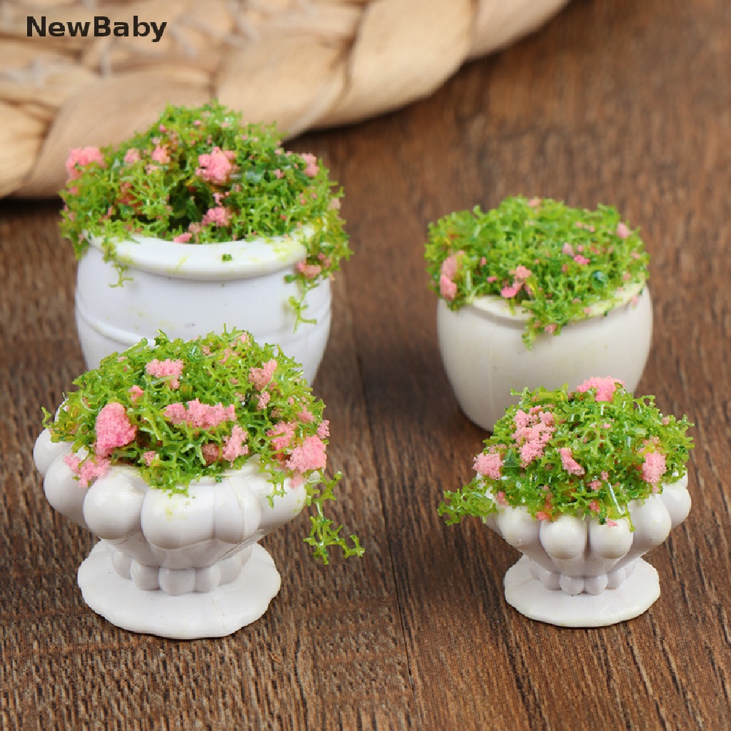 Newbaby Miniatur Pot Bunga / Tanaman Bonsai Skala 1: 12 Untuk Aksesoris Rumah Boneka